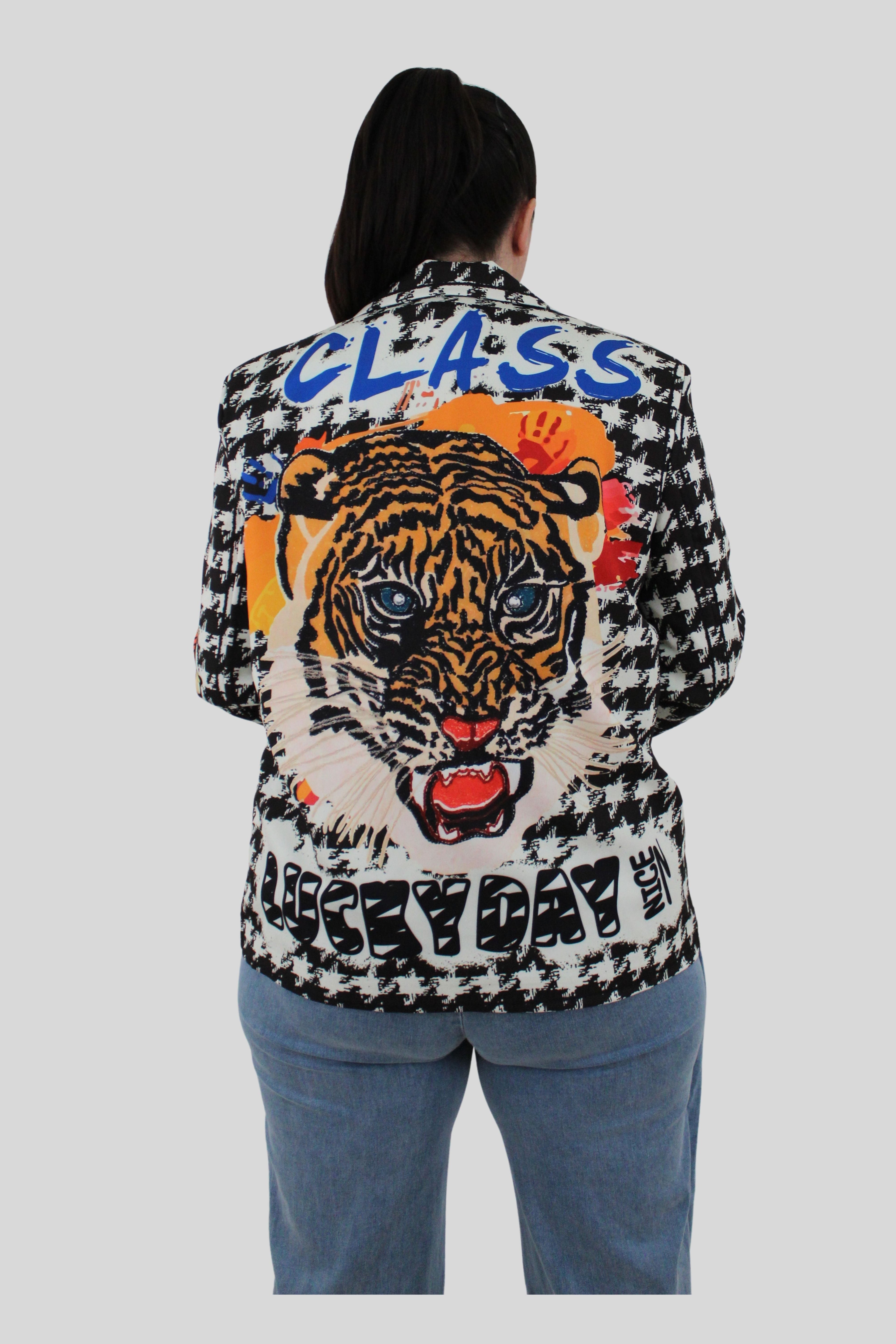 BLAZER JOT_MILANO CON TIGRE ESPALDA MULTICOLOR