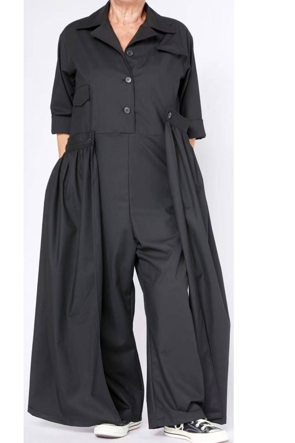 Mono Wendy Trendy Negro Capa Drapeada