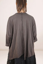 Camiseta amplia de algodón con abertura delantera Wendy Trendy
