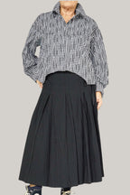 Camisa Vichy Seersucker Negro Blanco