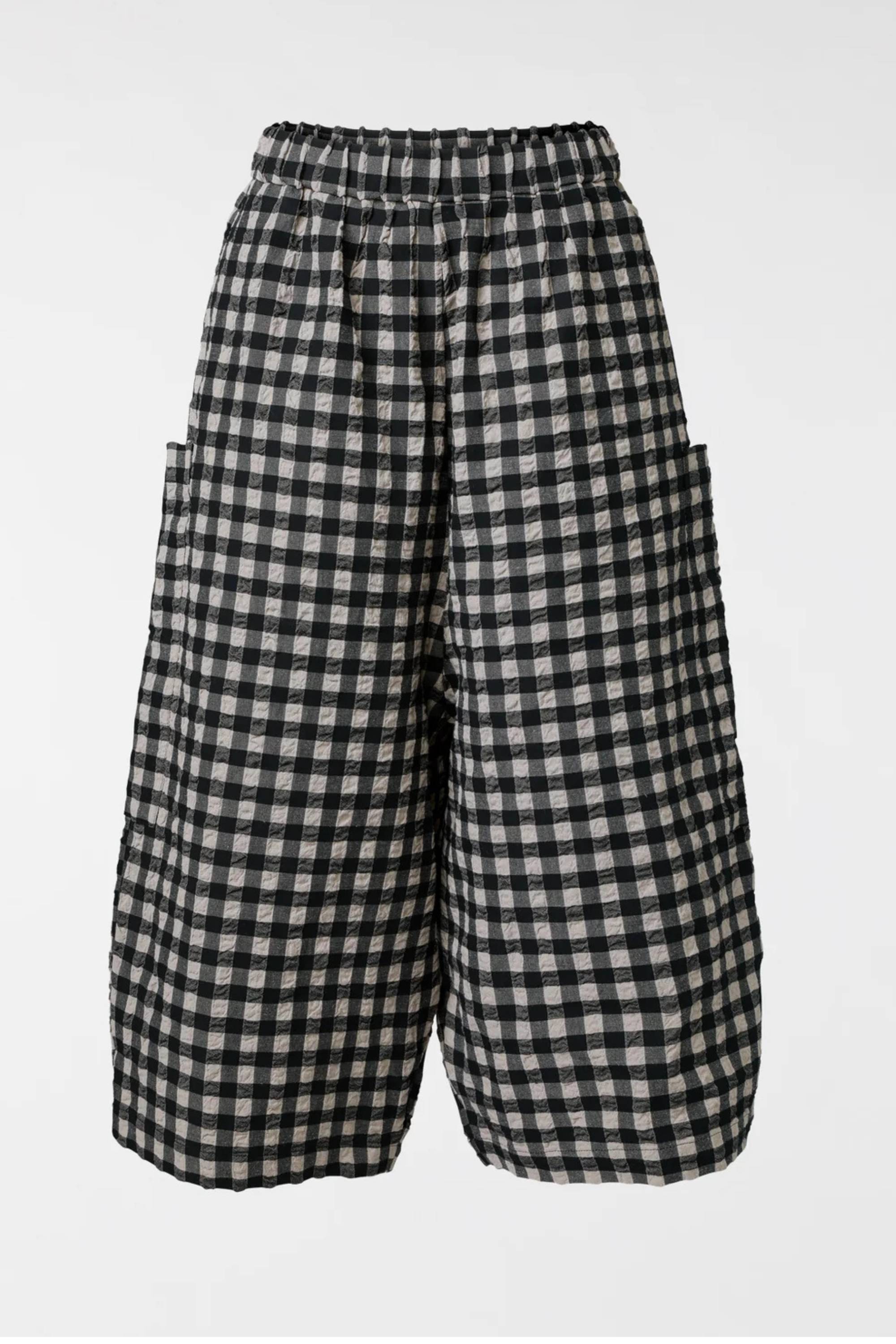 Pantalón Cargo Vichy Maxi Negro Blanco | Wendy Trendy