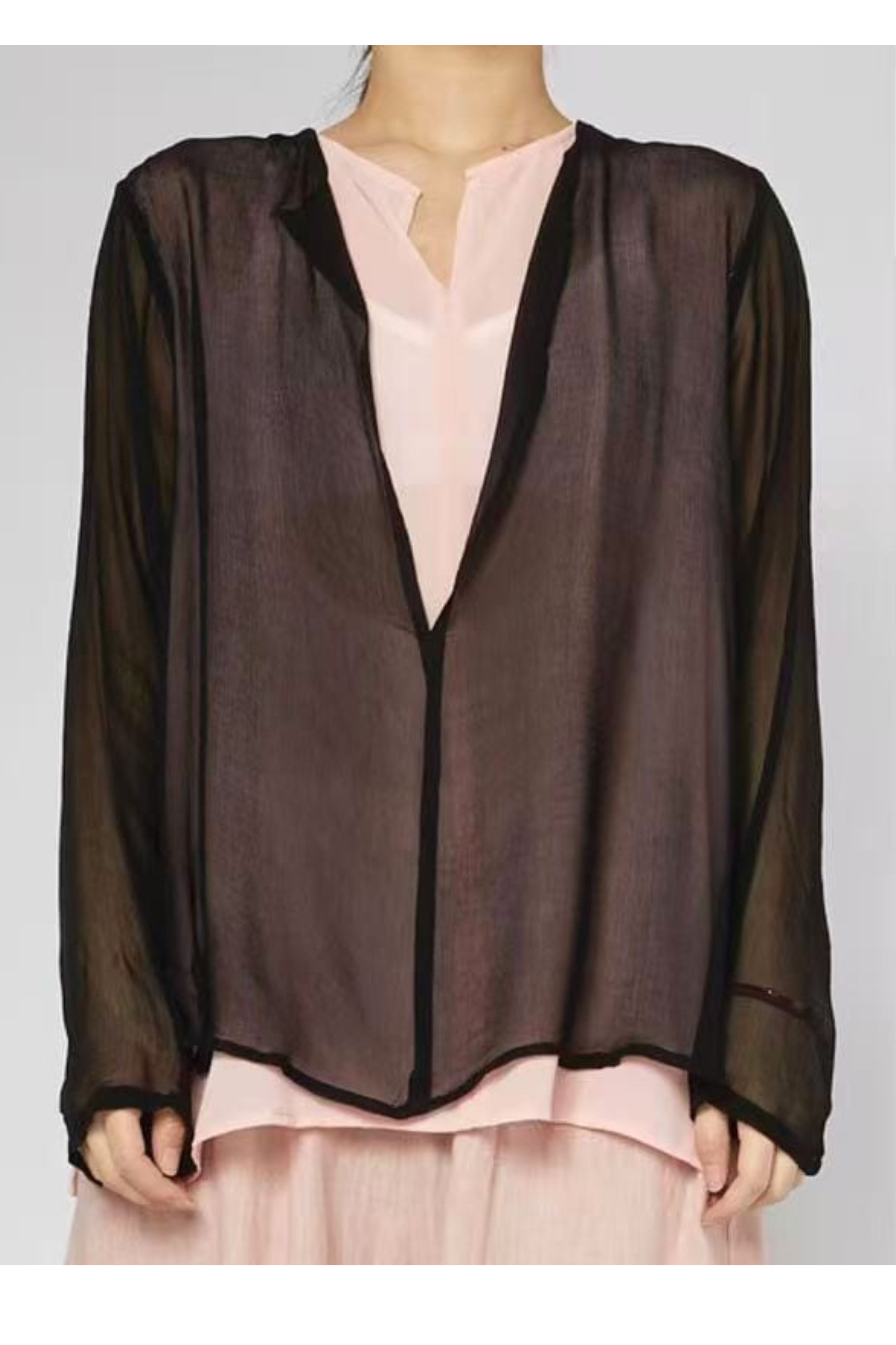 Blusa Transparente Negra/ Top Rosa /Celeste