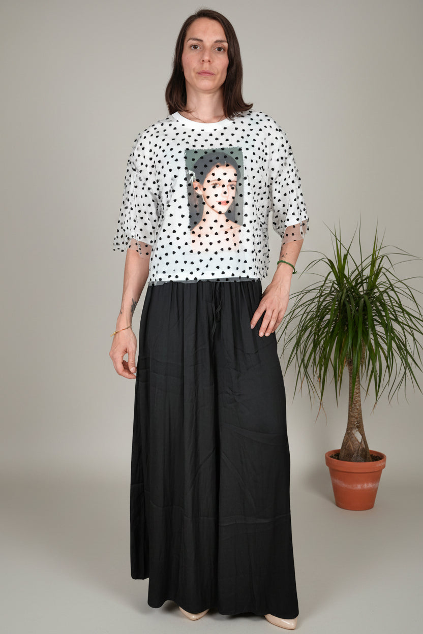 Top Transparente Corazones Print Cara