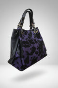 Bolso Cuero Italiano Leopardo Morado Reversible LYKKE