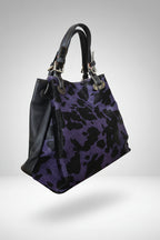 Bolso Cuero Italiano Leopardo Morado Reversible LYKKE
