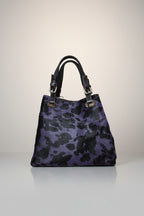 Bolso Cuero Italiano Leopardo Morado Reversible LYKKE