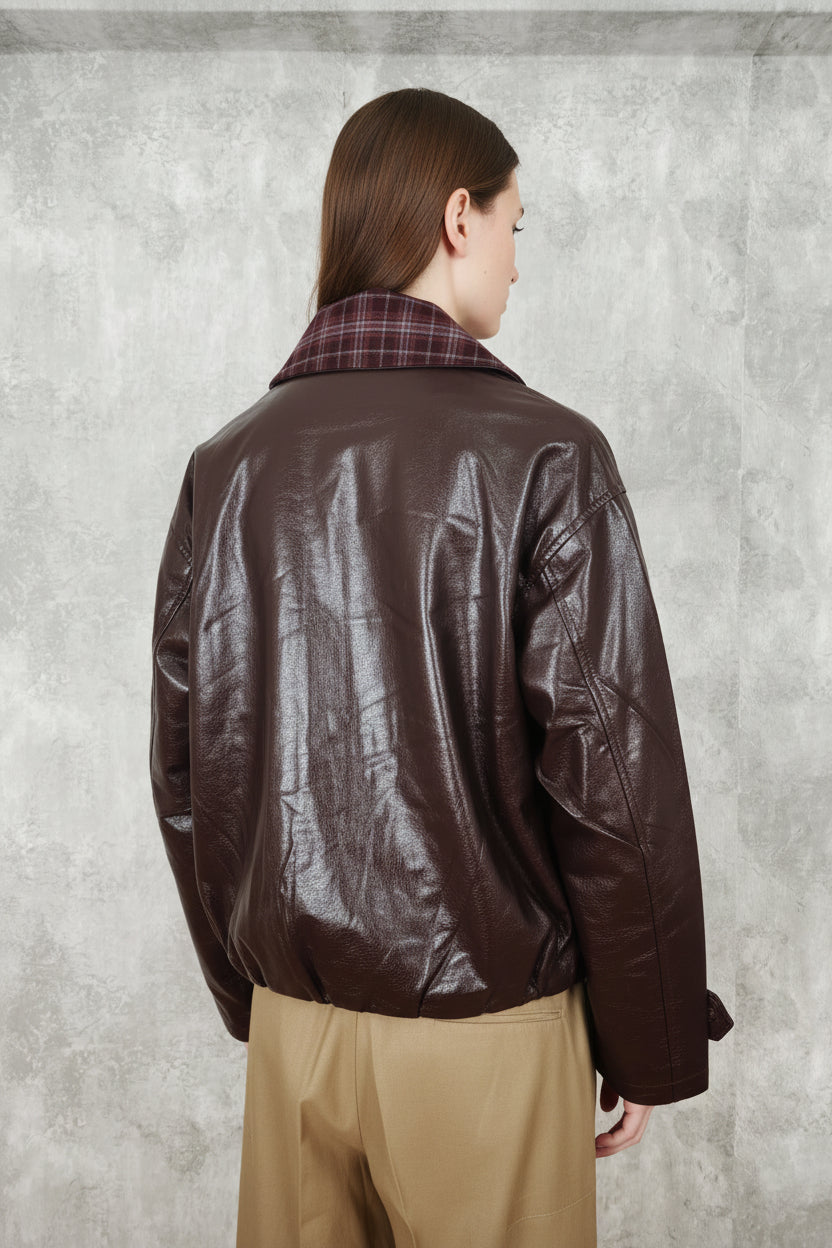 Chaqueta JOT Milano Polipiel Cuello Cuadros