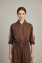 Conjunto JOT Milano Marrón Rayas Blancas