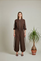 Conjunto JOT Milano Marrón Rayas Blancas