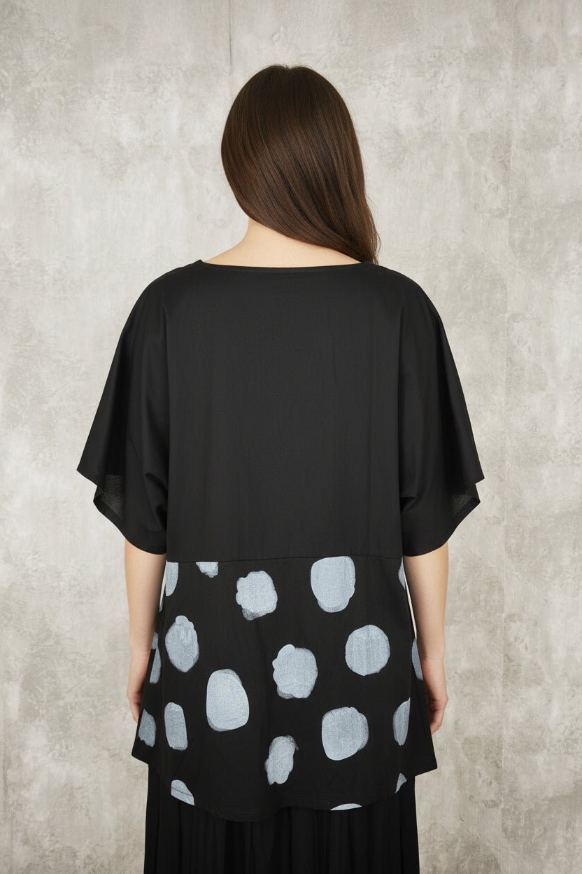 Top JOT Milano Asimétrico Lunares Azul