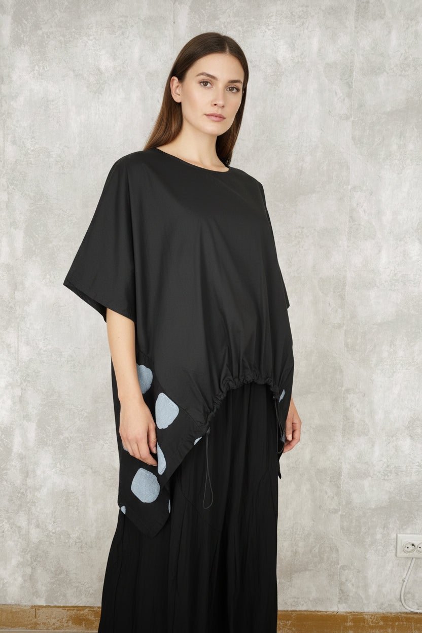 Top JOT Milano Asimétrico Lunares Azul