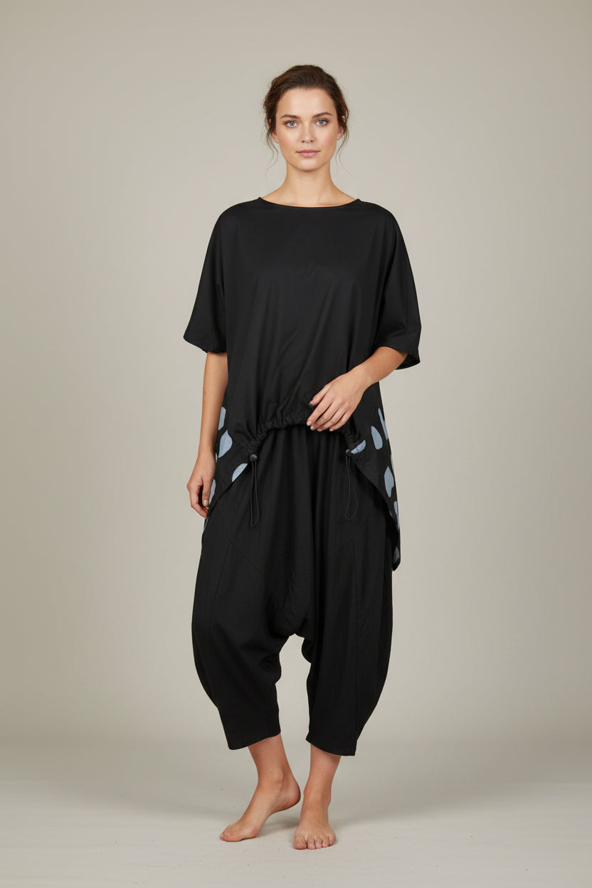 Top JOT Milano Asimétrico Lunares Azul