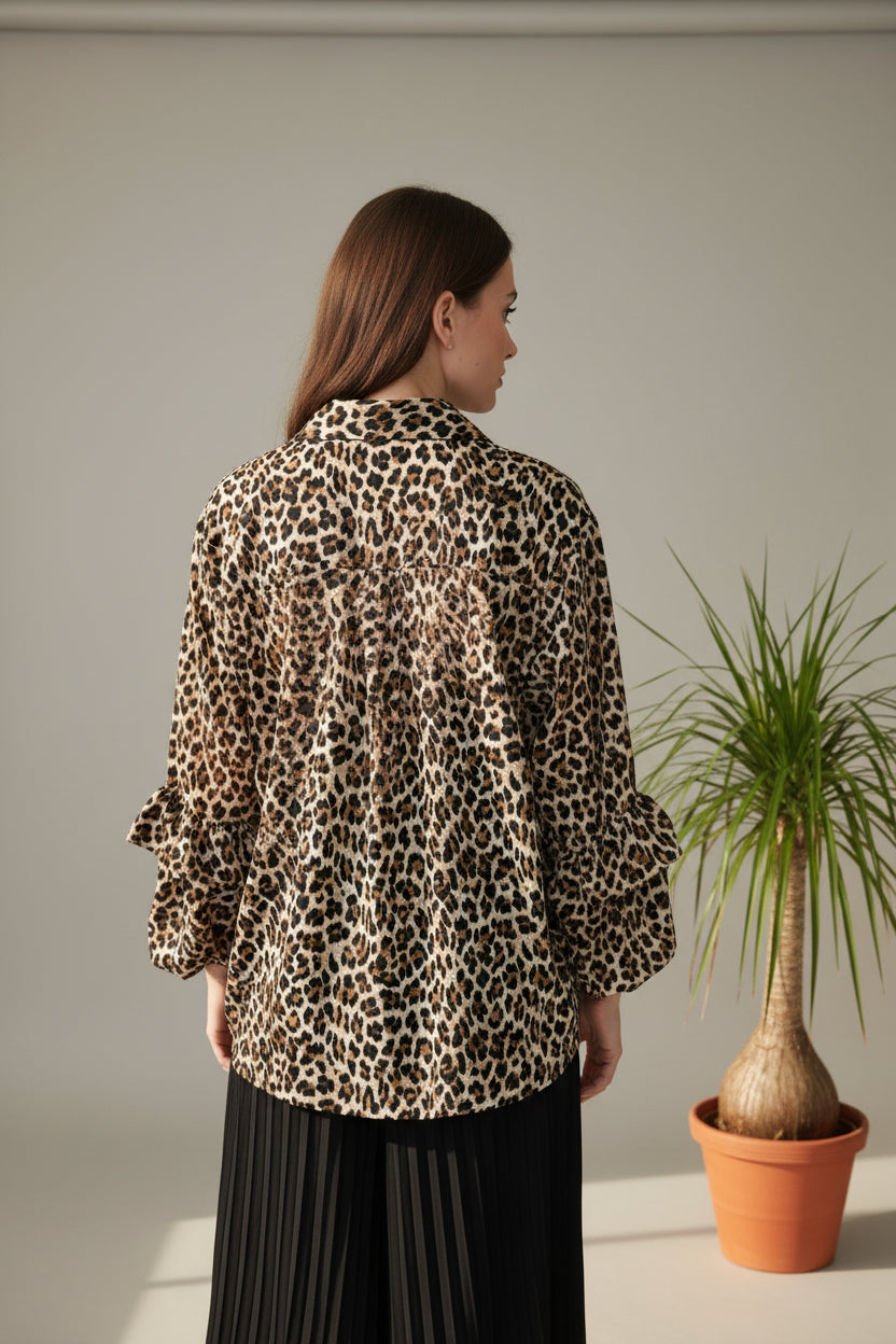 Camisa JOT Milano Leopardo Volantes