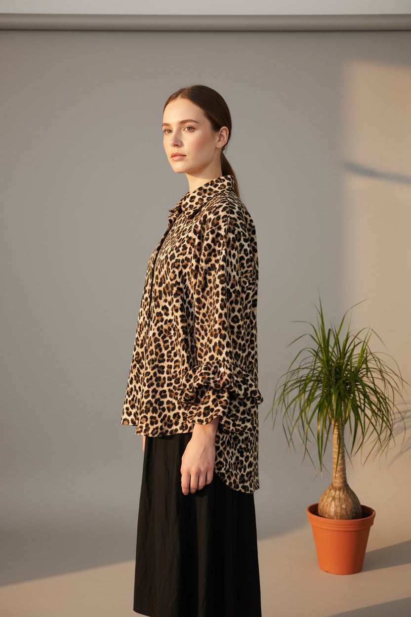 Camisa JOT Milano Leopardo Volantes
