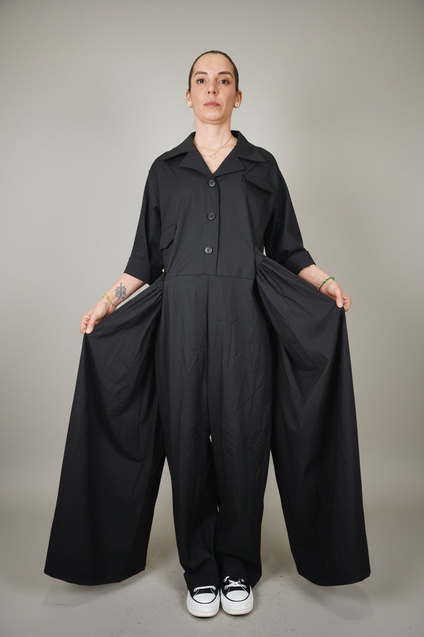 Mono Wendy Trendy Negro Capa Drapeada