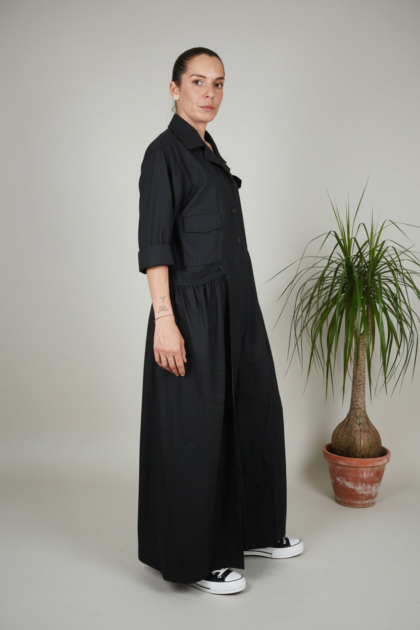 Mono Wendy Trendy Negro Capa Drapeada