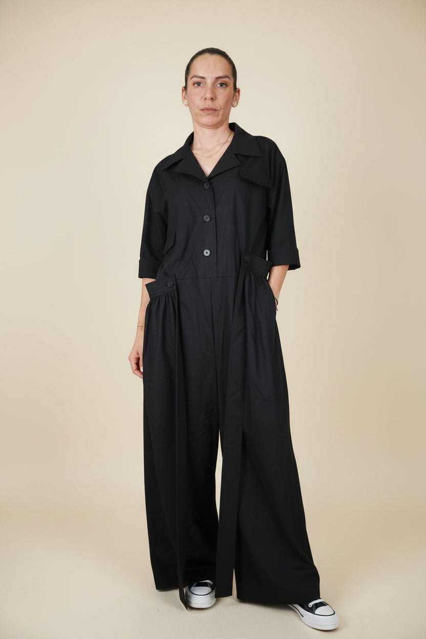 Mono Wendy Trendy Negro Capa Drapeada
