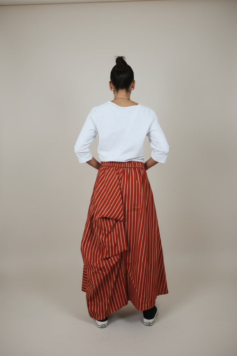 Falda Wendy Trendy Maxi Rayas Asimétrica