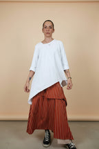 Falda Wendy Trendy Maxi Rayas Asimétrica