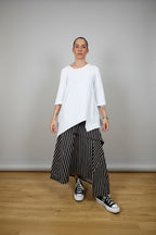 Falda Wendy Trendy Maxi Rayas Asimétrica