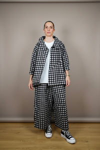 Americana Vichy Maxi Vuelo Bajo Negro Blanco | Wendy Trendy