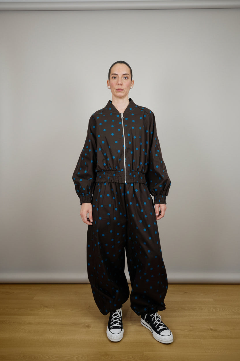 Conjunto JOT Milano Negro Lunares Turquesa