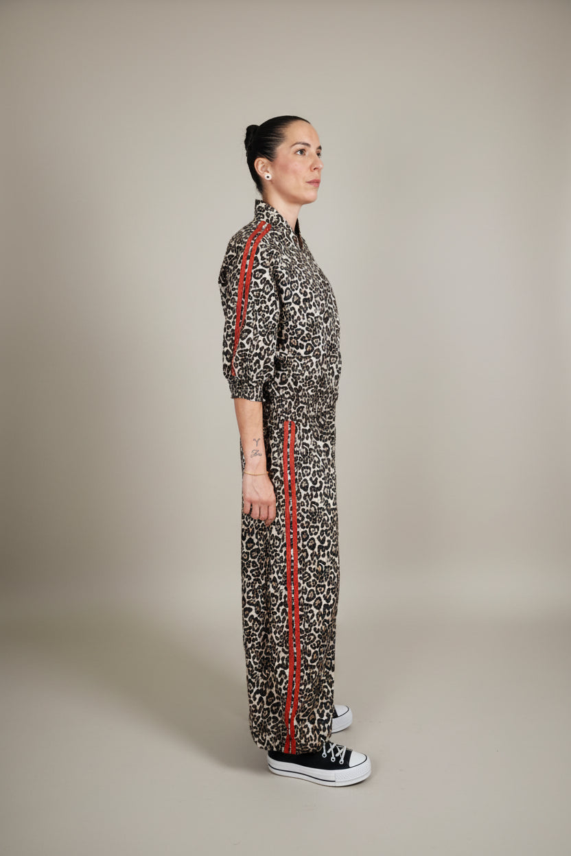 Conjunto JOT Milano Leopardo Rayas Rojas