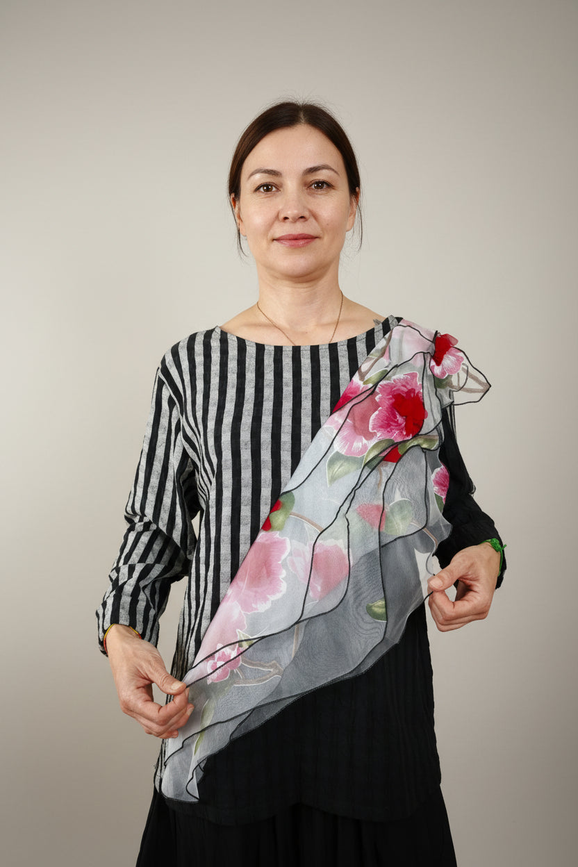 Top Wendy Trendy Rayas Tul Flores