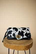 Bolso Bandolera 100% Cuero Vaca Pelo Solapa Asa Larga | YOLYKKE