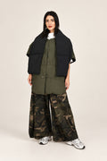 Reversible Puffer Coat Kimono Sleeves Integrated Scarf Japanese Style | Nefelibata