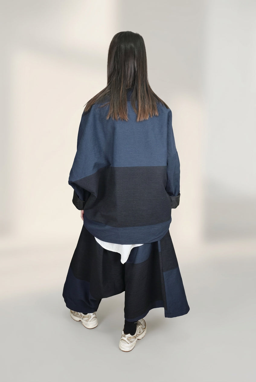 Kimono bicolor de textura rayada Wendy Trendy
