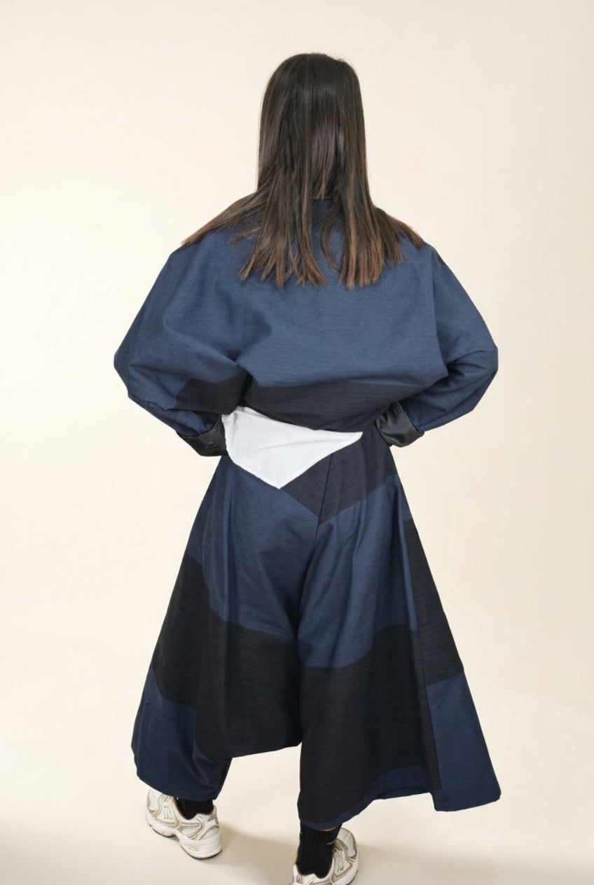 Kimono bicolor de textura rayada Wendy Trendy