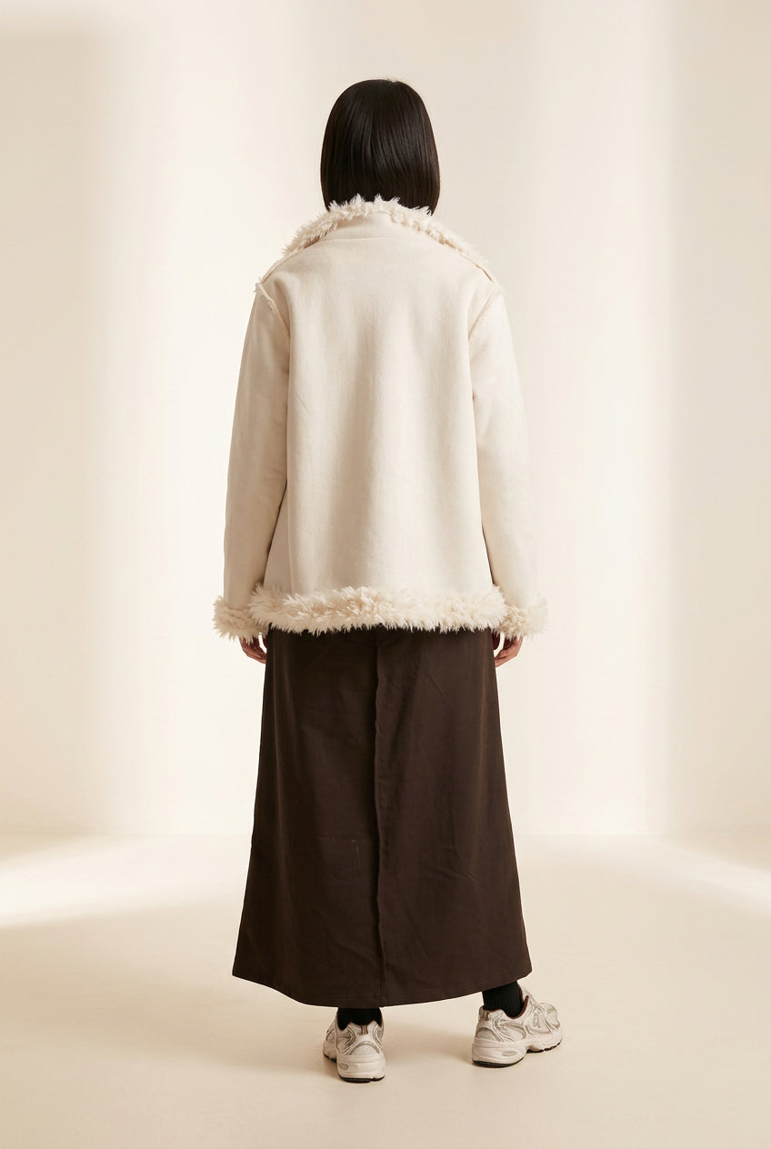 Chaqueta de antelina con pelo Wendy Trendy