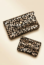 Pack de 2 Monederos de Piel con Animal Print Metalizado