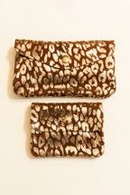 Pack de 2 Monederos de Piel con Animal Print Metalizado