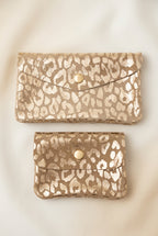 Pack de 2 Monederos de Piel con Animal Print Metalizado