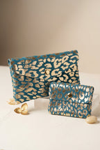 Pack de 2 Monederos de Piel con Animal Print Metalizado