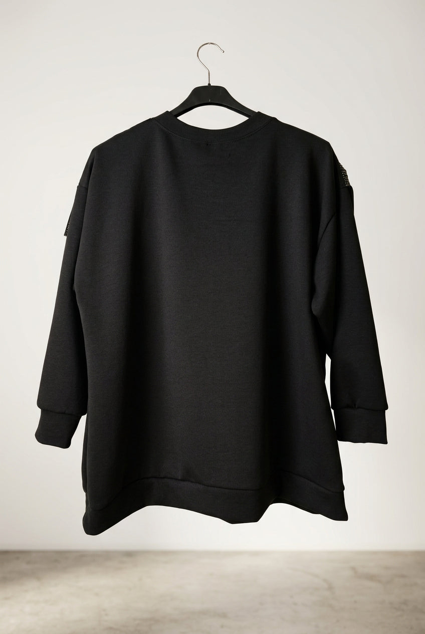 Sudadera con flecos brillantes Yolykke Curvy