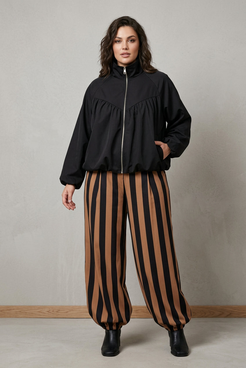 Pantalón globo de rayas Yolykke Curvy