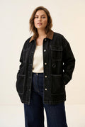 Chaqueta vaquera con cuello a contraste Yolykke Curvy