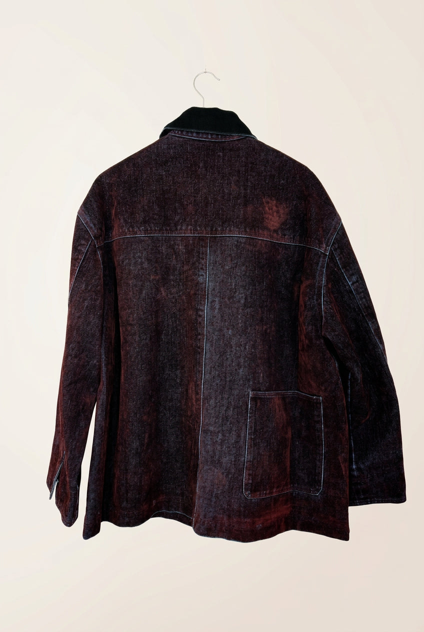 Chaqueta vaquera con cuello a contraste Yolykke Curvy