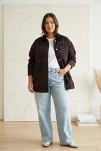 Chaqueta vaquera con cuello a contraste Yolykke Curvy