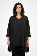Blusa asimétrica de raya diplomática