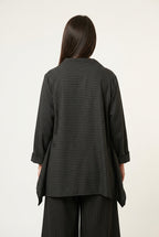 Blusa asimétrica de raya diplomática