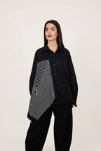 Camisa asimétrica con dibujo geométrico Milano