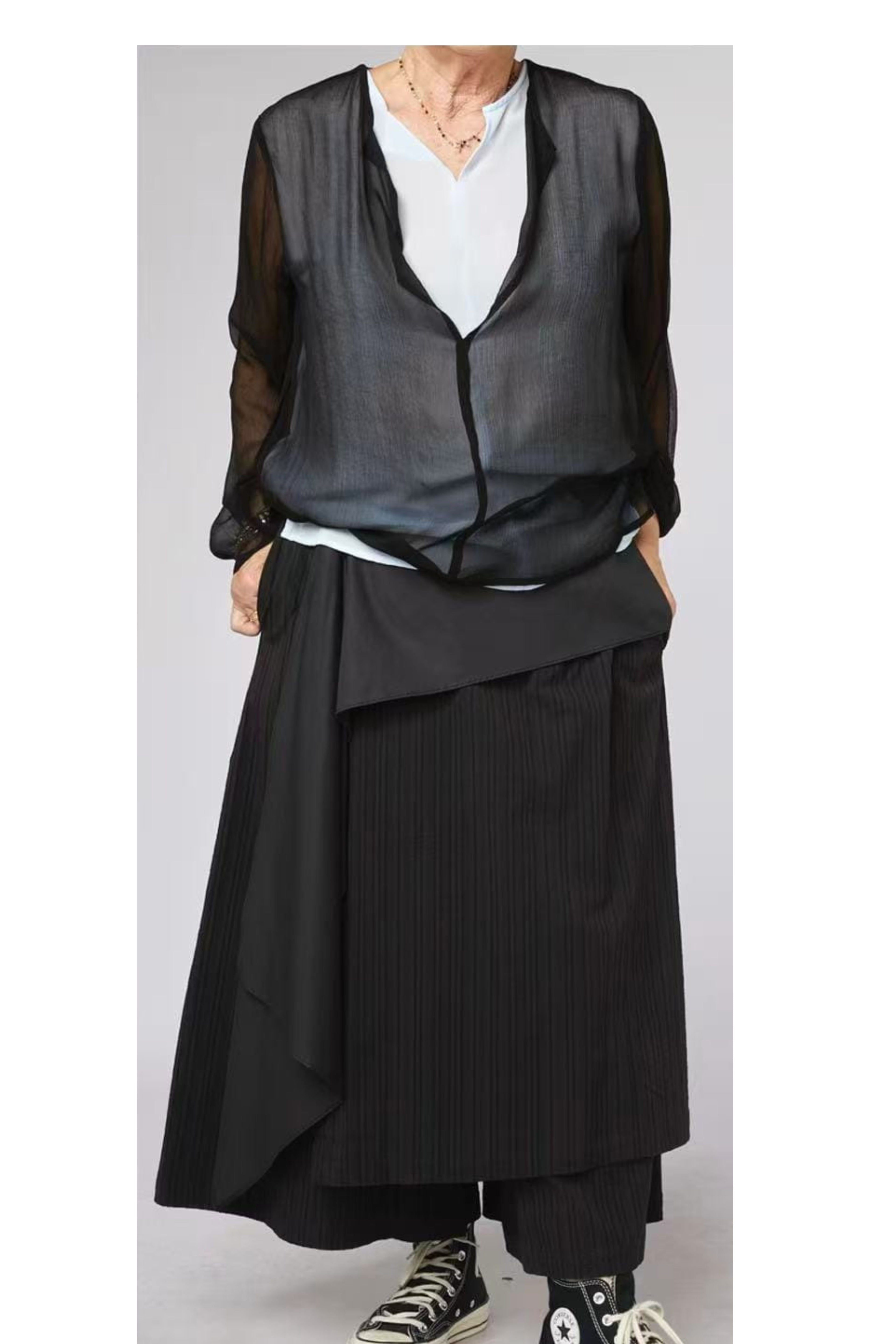 Blusa Transparente Negra/ Top Rosa /Celeste