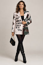 Blazer animal print con ojo azul YOLYKKE