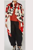 Kimono Wendy Trendy Micropana Flores Rojo Negro