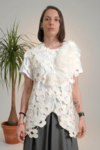 Camiseta Red Blanca Flores Tul - Nefelibata