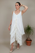 Vestido Globo Tirantes Bajo Asimetrico |YOLYKKE